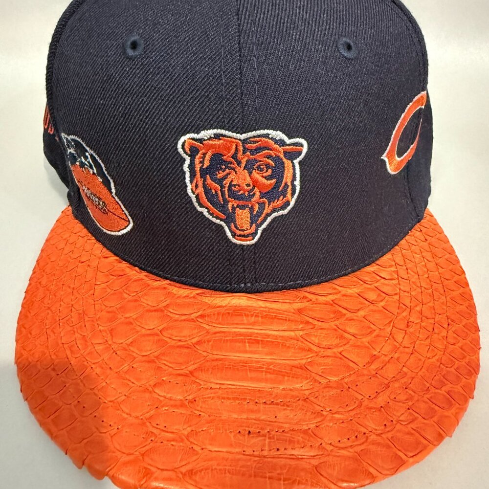 New Era x Just Don Chicago Bears Custom Python Snake Skin Fitted Cap RARE!!